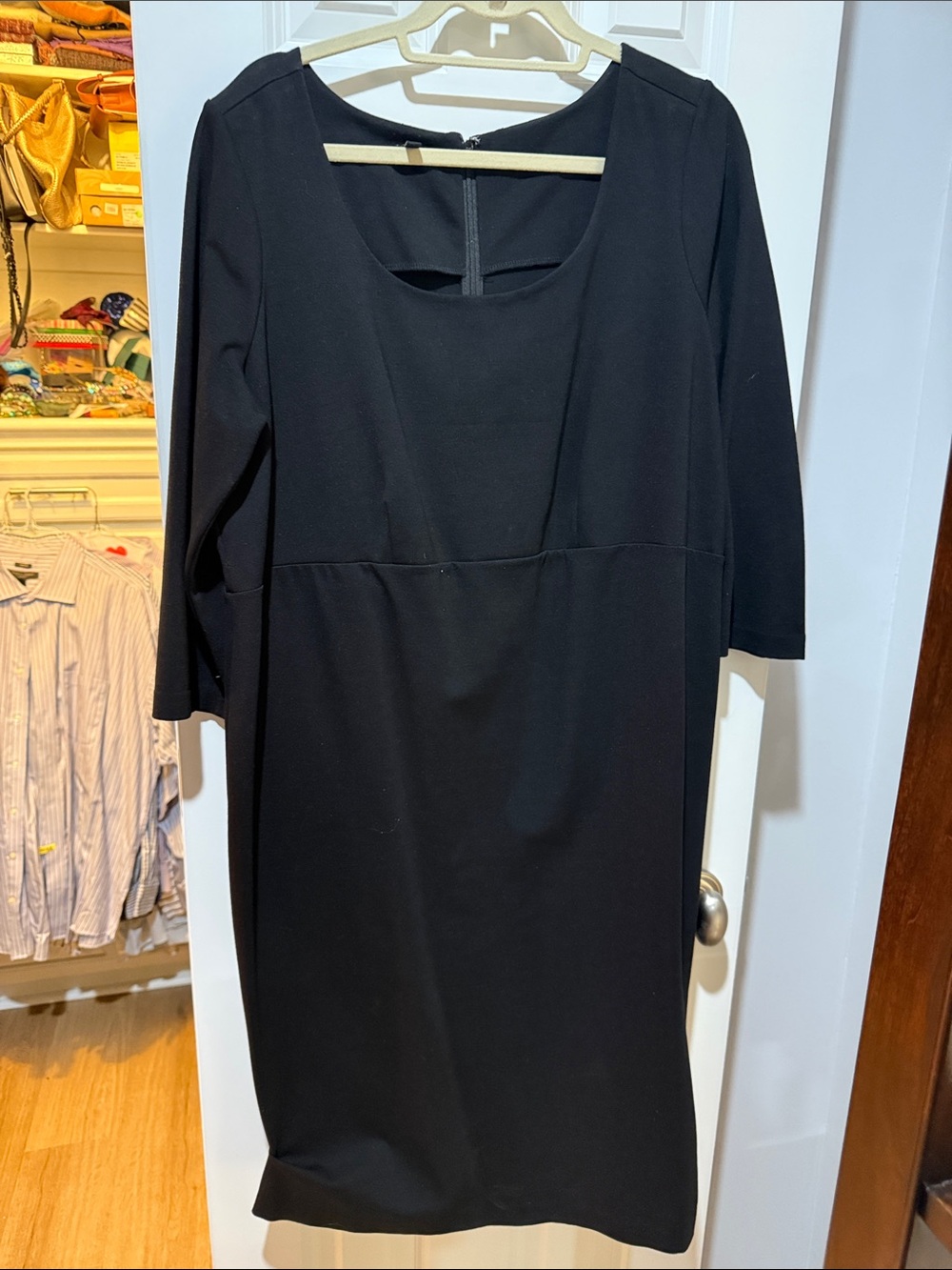 Talbots Black Midi Scoop Neck Dress